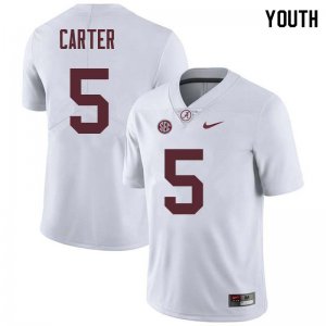 NCAA Youth Alabama Crimson Tide #5 Shyheim Carter Stitched College Nike Authentic White Football Jersey LQ17H05WH